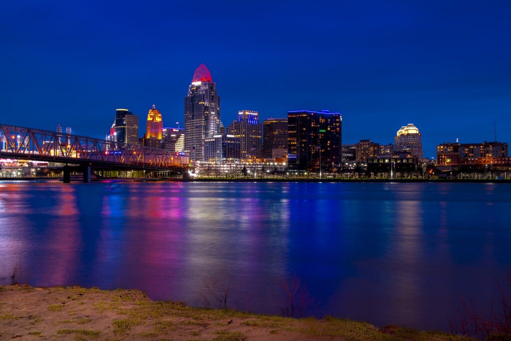 Cincinnati, Ohio, skyline, symbolizing Clear to Launch's dental marketing mastery.