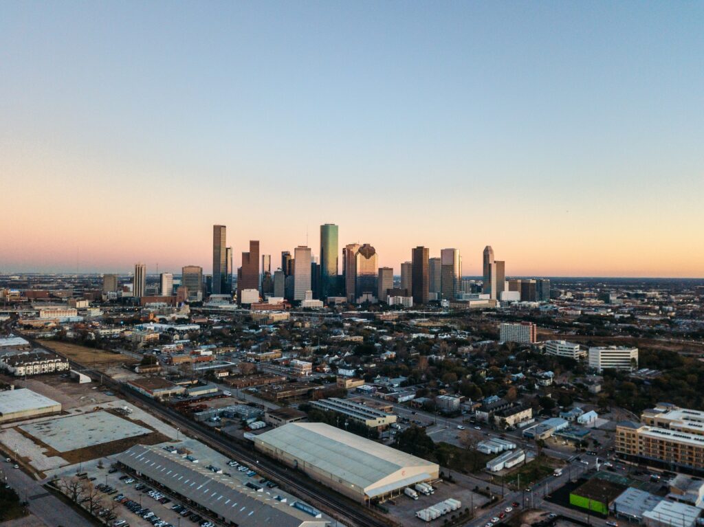 Houston, Texas, skyline, showcasing Clear to Launch's expertise in dental marketing.