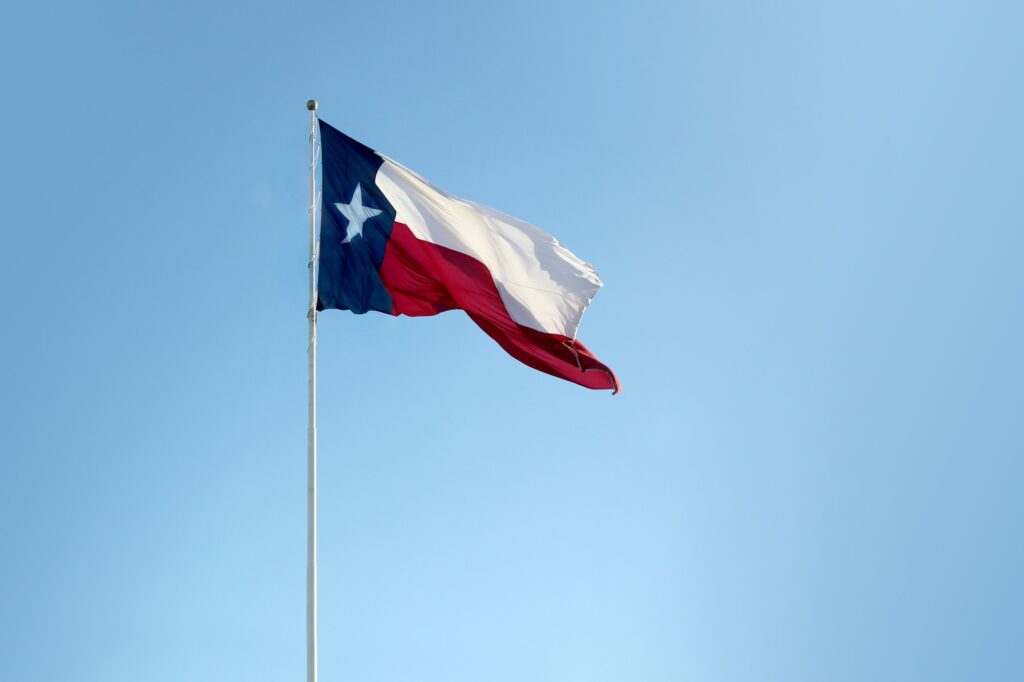 Lone star state - flag of Texas with Clear to Launch driving dental marketing excellence.
