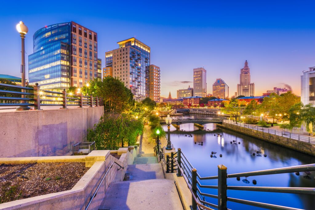 Providence, Rhode Island, skyline, showcasing Clear to Launch's dental marketing mastery.