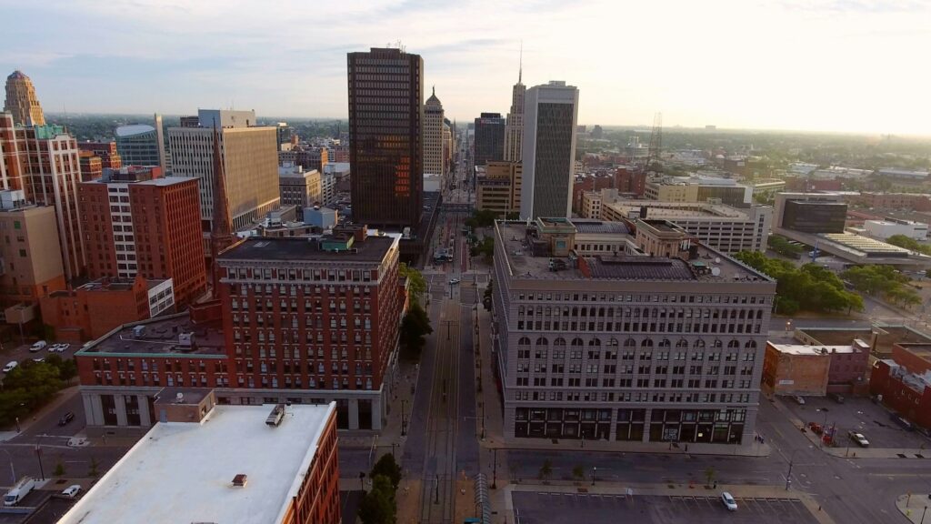 Skyline of Buffalo, NY, showcasing the city's architectural beauty and Clear to Launch Dental Marketing' innovative dental marketing strategies tailored for Buffalo dental practices.