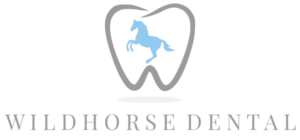 Wildhorse Dental logo featuring a horse inside a tooth outline, representing a Chesterfield, MO dental practice.