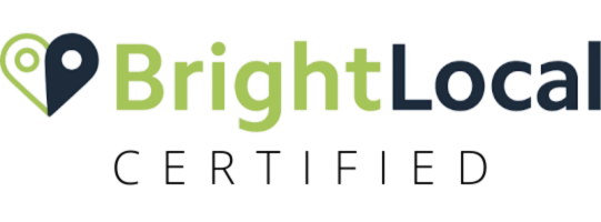 BrightLocal Certified logo, representing verified local SEO and online visibility expertise.