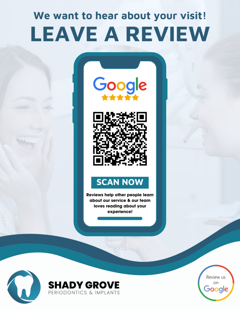 qr flyer to generate google reviews to help local seo for dental professionals