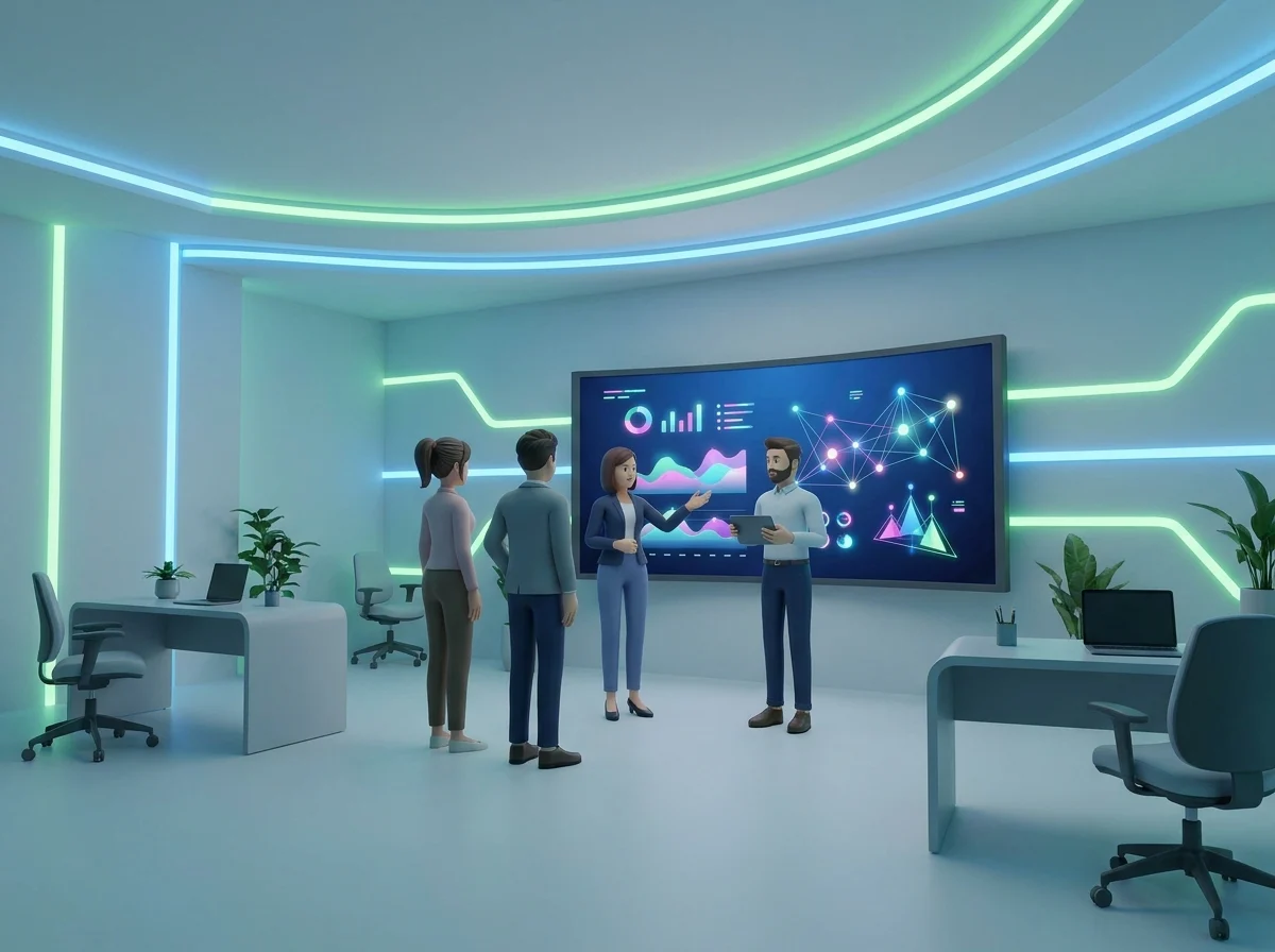 AI interface displaying patient acquisition analytics on a computer screen